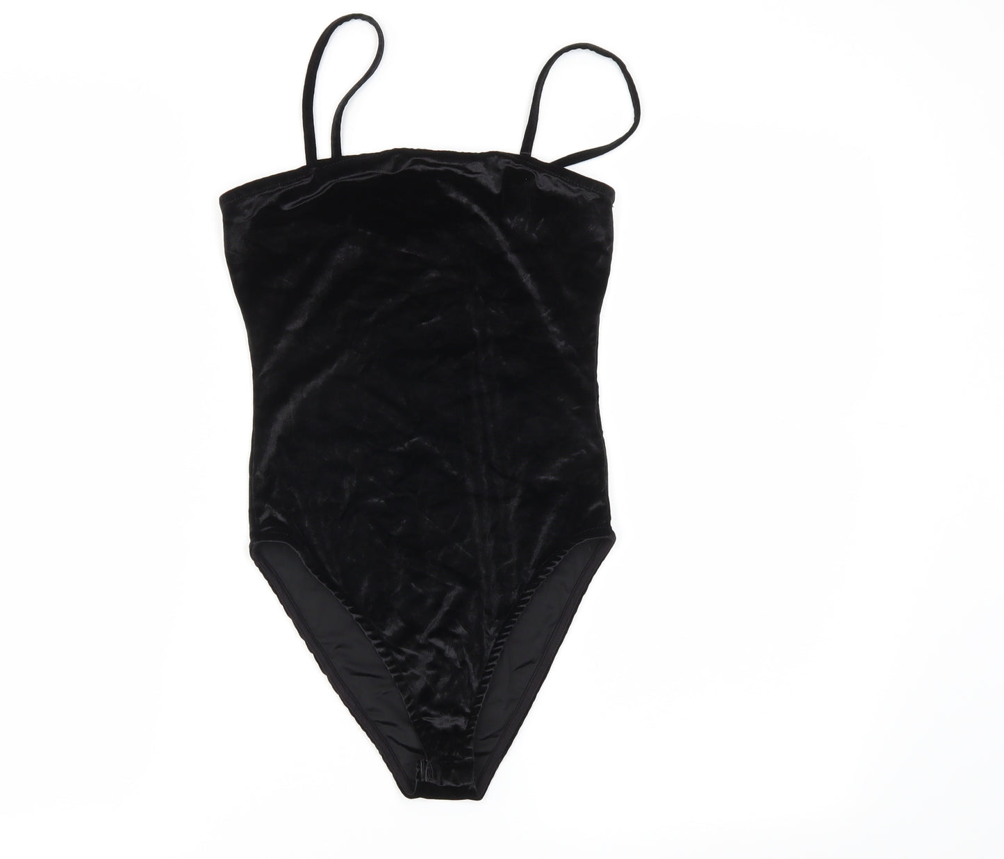 Primark Womens Black  Velvet Bodysuit One-Piece Size XS