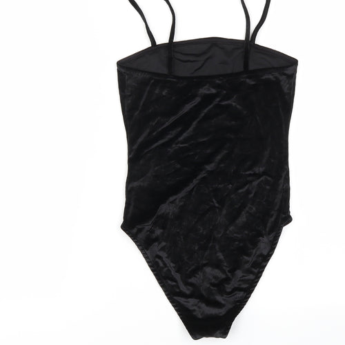 Primark Womens Black  Velvet Bodysuit One-Piece Size XS