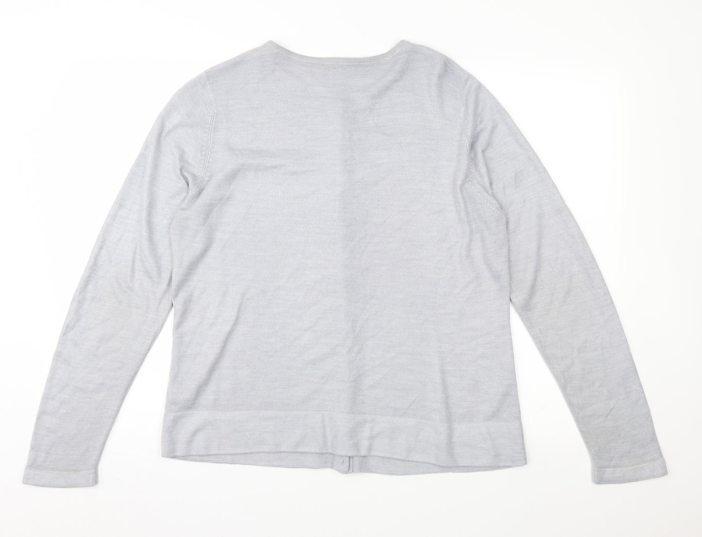 Classic Womens Grey  Knit Cardigan Jumper Size 16