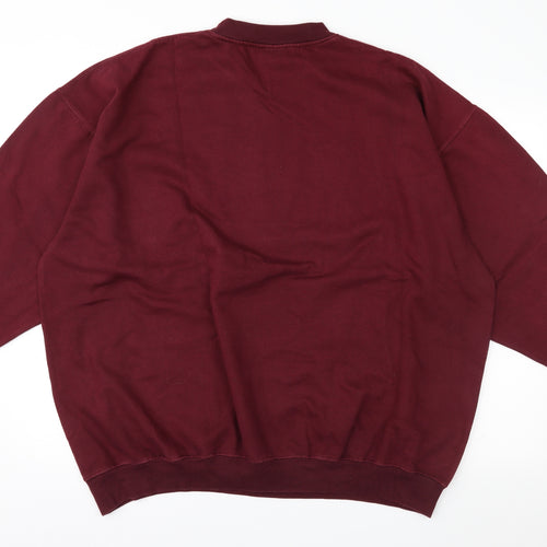 Workforce Mens Red  Jersey Pullover Sweatshirt Size 2XL