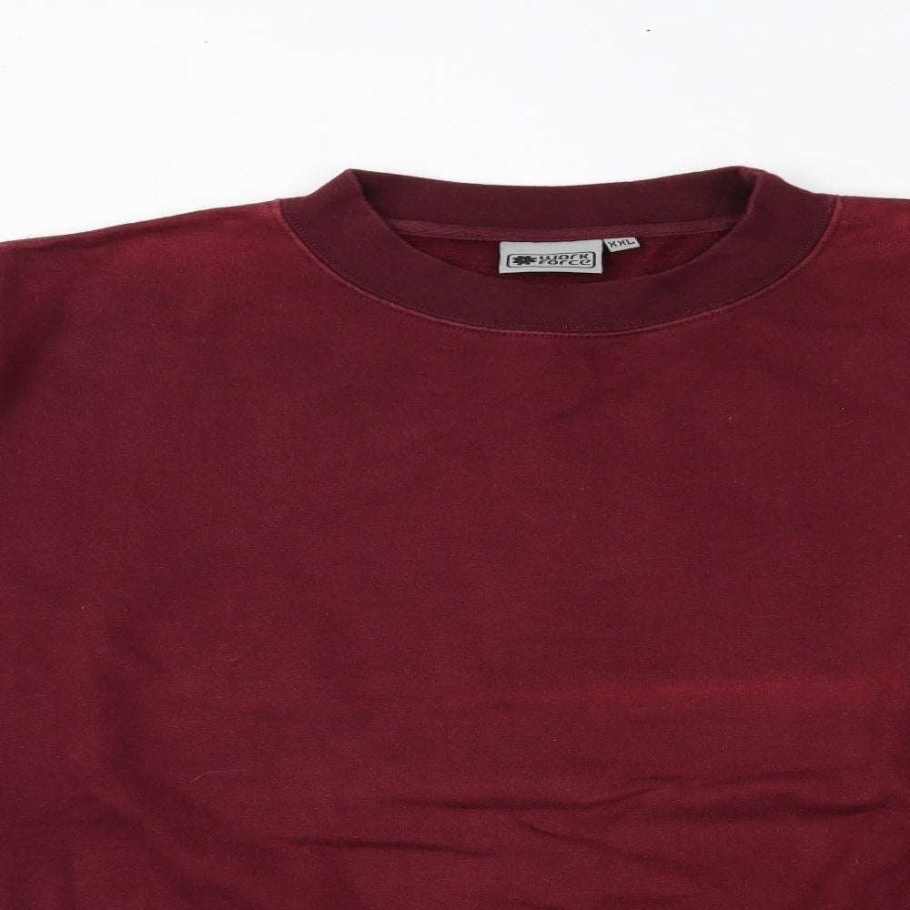 Workforce Mens Red  Jersey Pullover Sweatshirt Size 2XL
