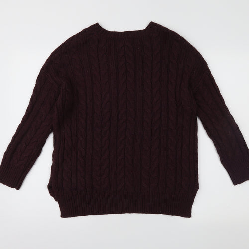 Atmosphere Womens Purple  Knit Henley Jumper Size 6