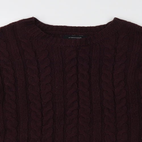 Atmosphere Womens Purple  Knit Henley Jumper Size 6