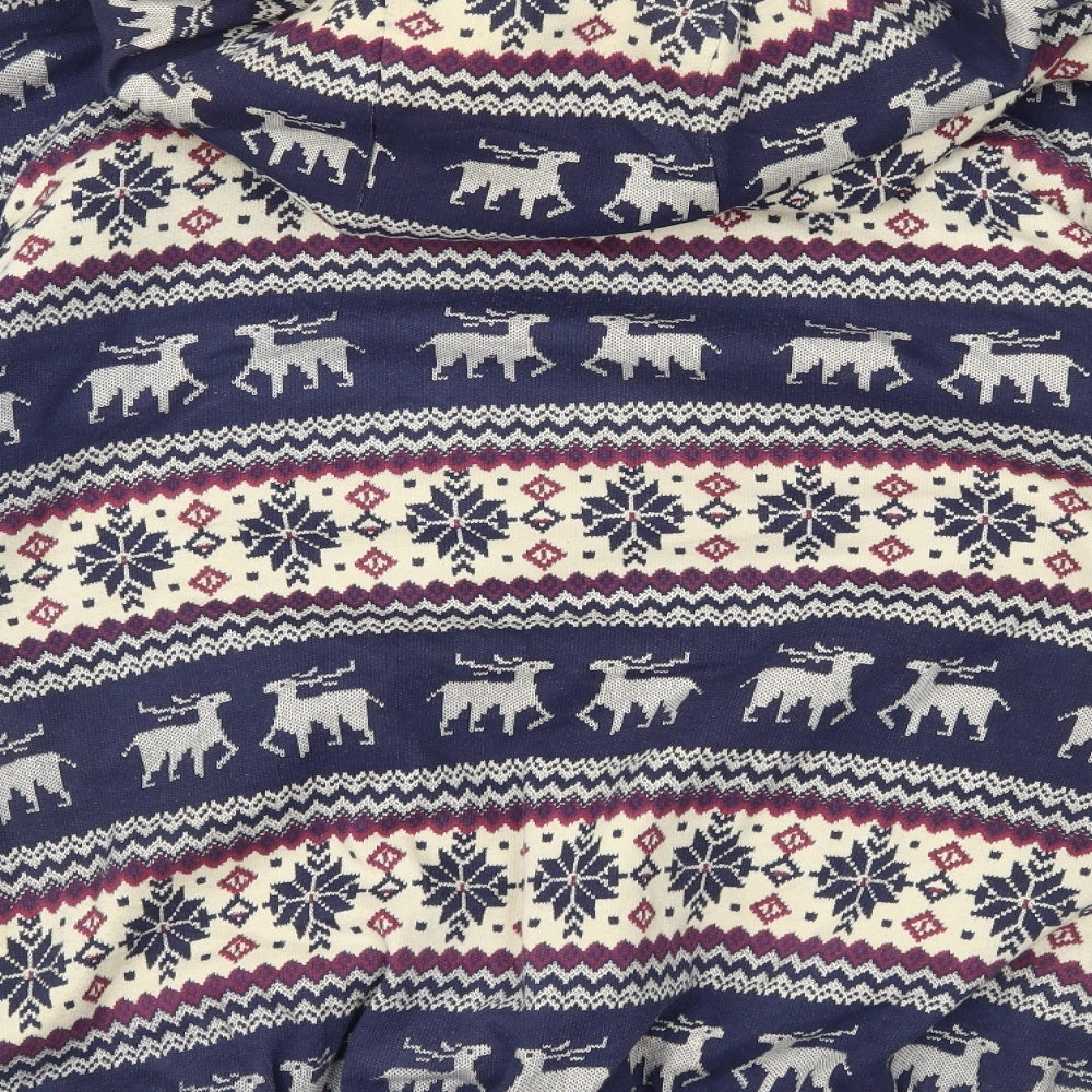 L'ART Womens Multicoloured Fair Isle Fleece Jacket Coat Size 12