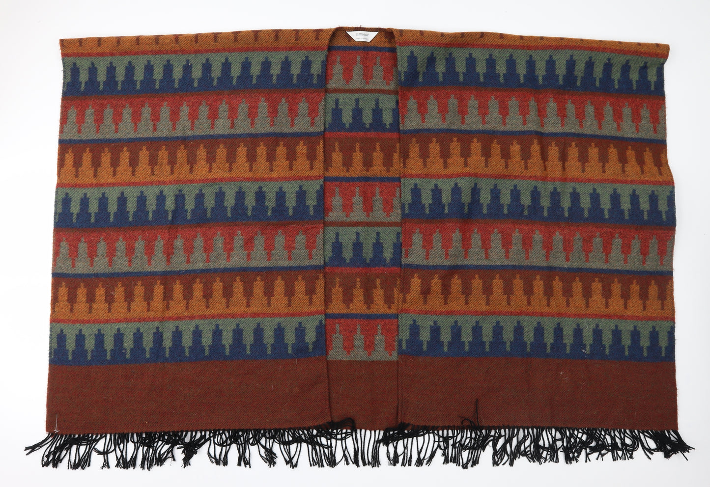 ST MICHAEL Womens Multicoloured Fair Isle Fleece  Shawl/Wrap