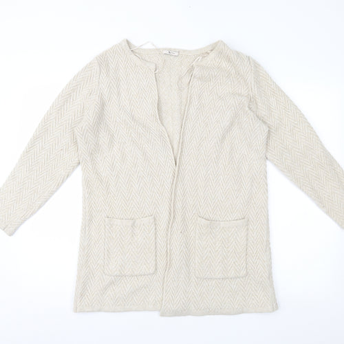 TU Womens Ivory  Knit Cardigan Jumper Size L