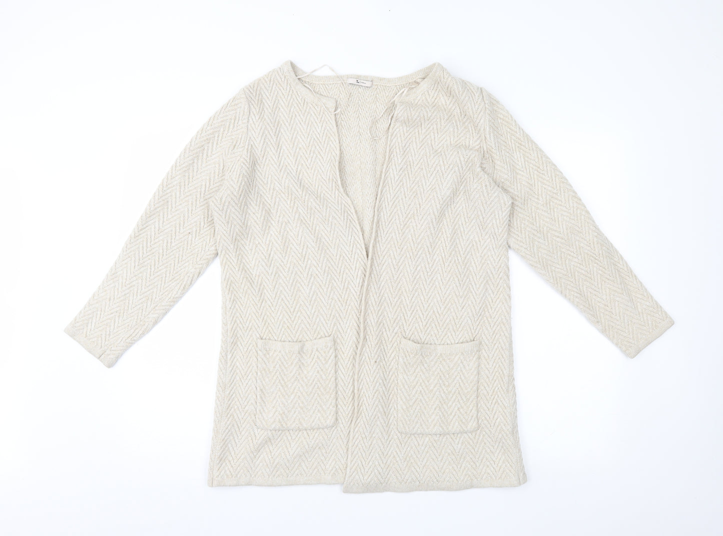 TU Womens Ivory  Knit Cardigan Jumper Size L