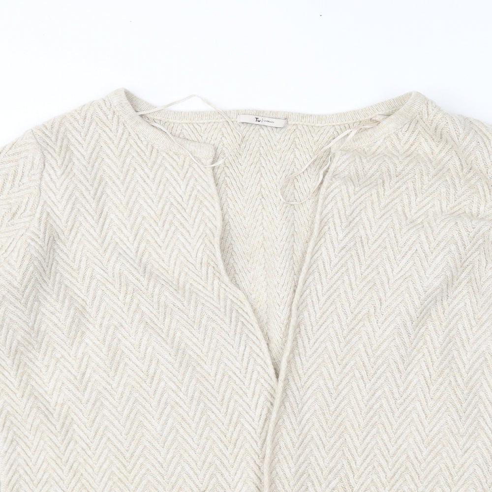 TU Womens Ivory  Knit Cardigan Jumper Size L