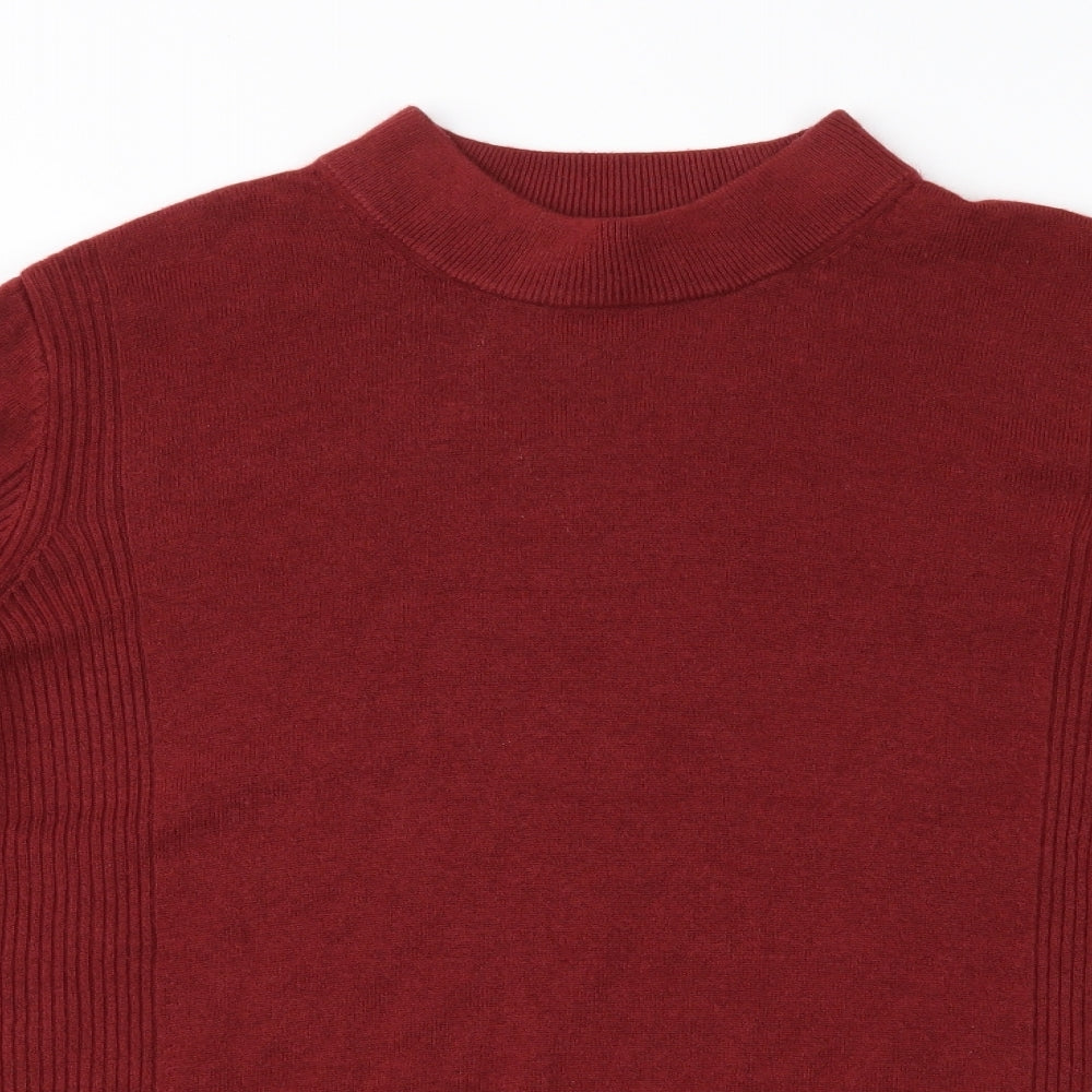 M&S Womens Red  Knit Pullover Jumper Size 16
