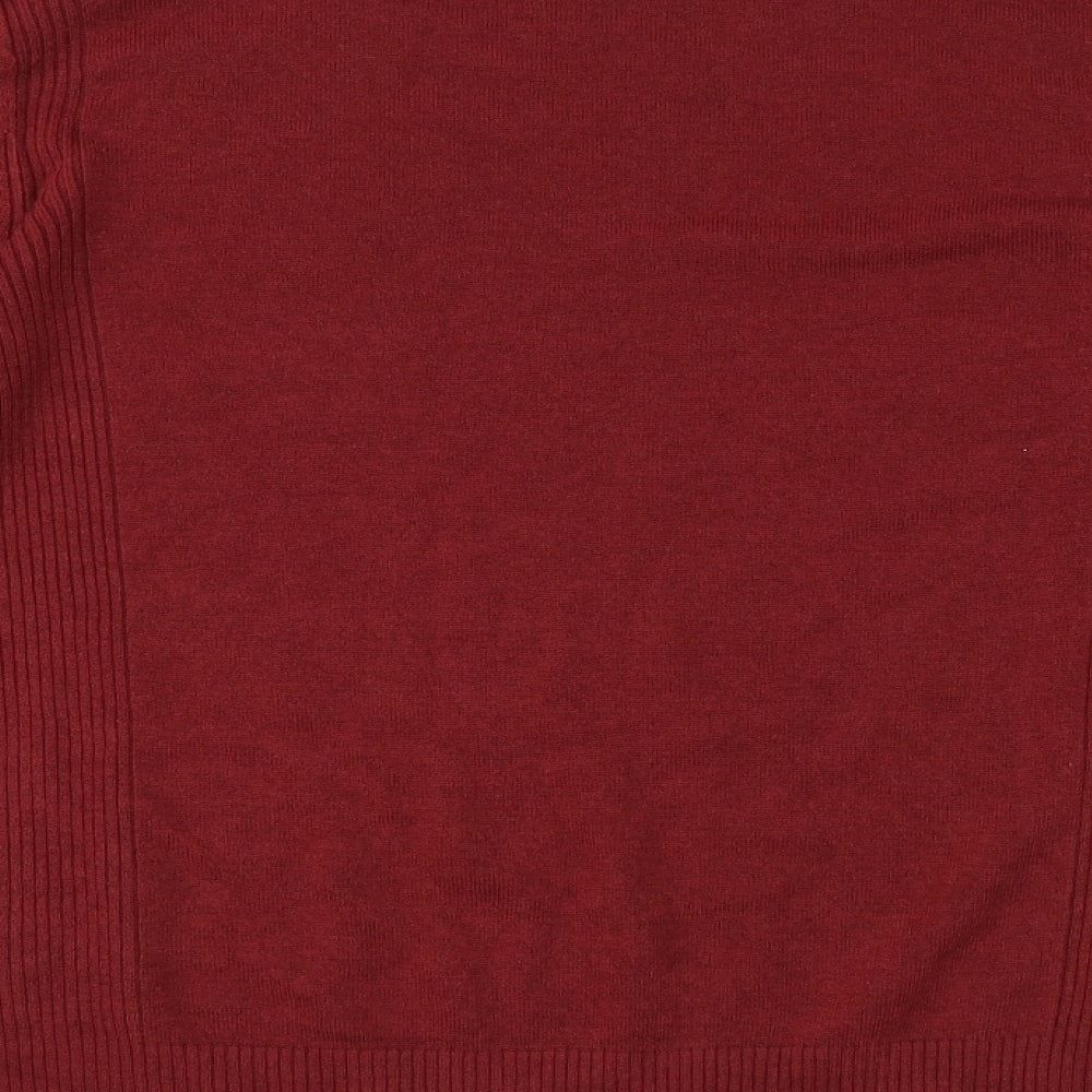 M&S Womens Red  Knit Pullover Jumper Size 16