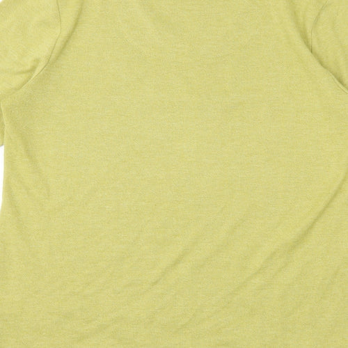 TIGI Womens Green Geometric Knit Basic T-Shirt Size 10