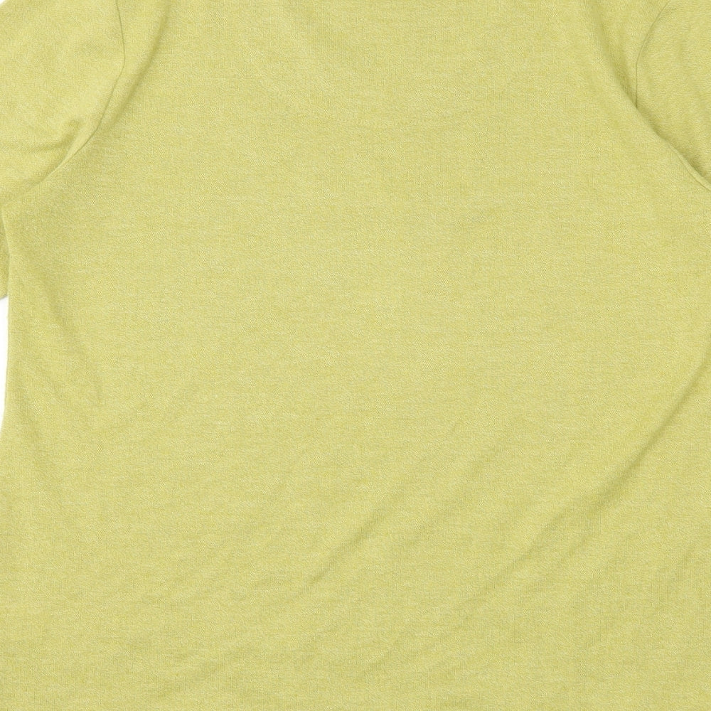 TIGI Womens Green Geometric Knit Basic T-Shirt Size 10