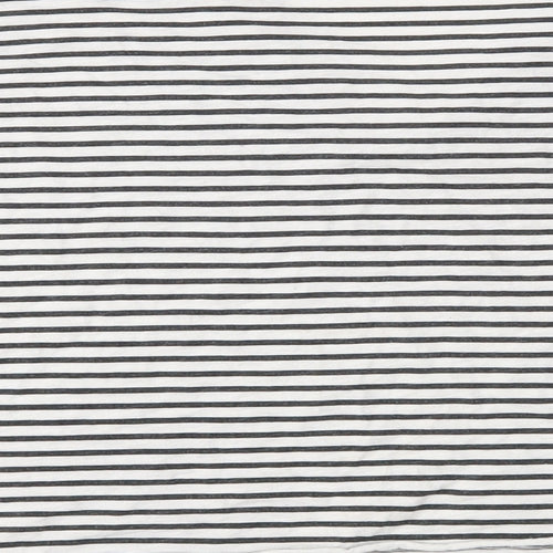 Pull&Bear Womens White Striped Jersey Basic T-Shirt Size 4