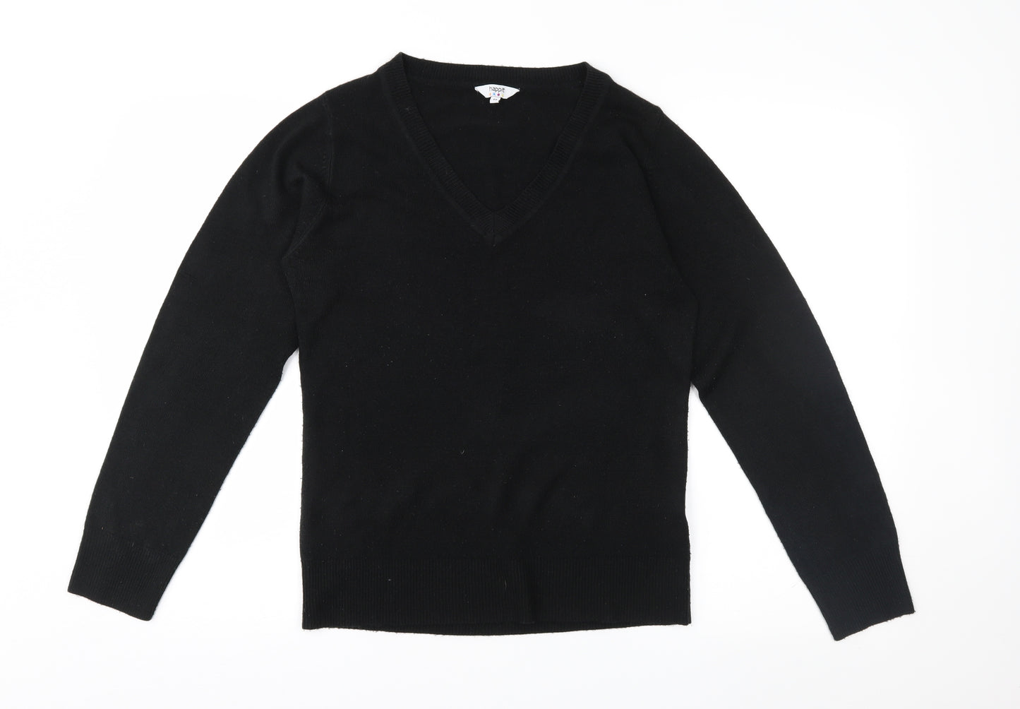 Happit Womens Black  Knit Pullover Jumper Size 14