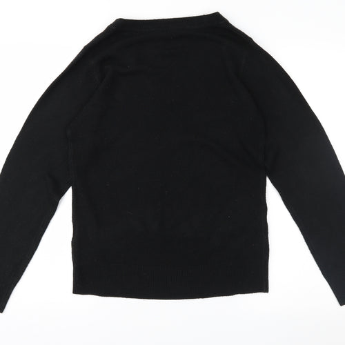 Happit Womens Black  Knit Pullover Jumper Size 14