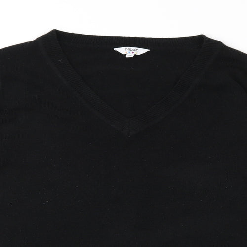 Happit Womens Black  Knit Pullover Jumper Size 14