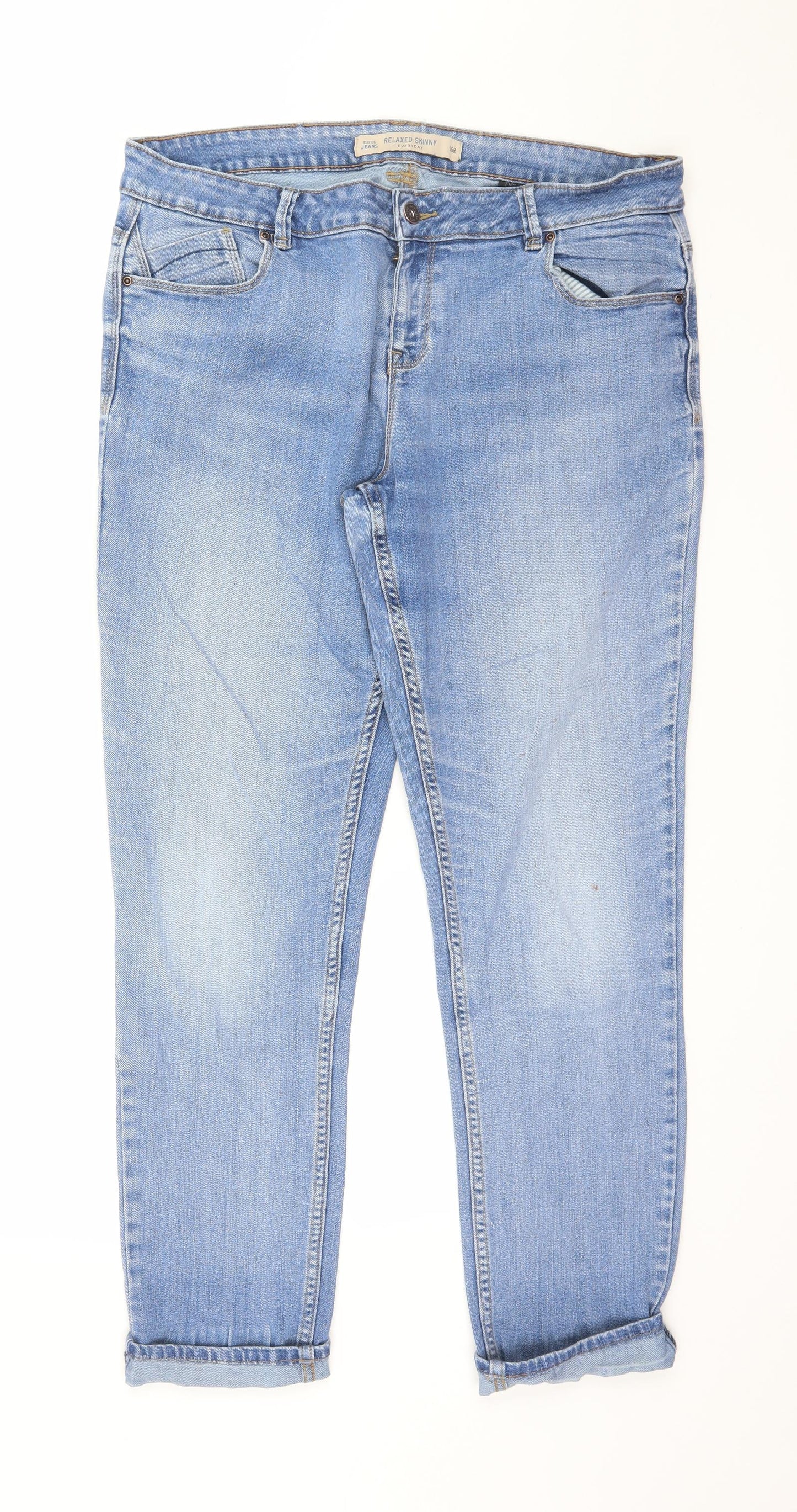 NEXT Womens Blue  Denim Straight Jeans Size 16 L28 in