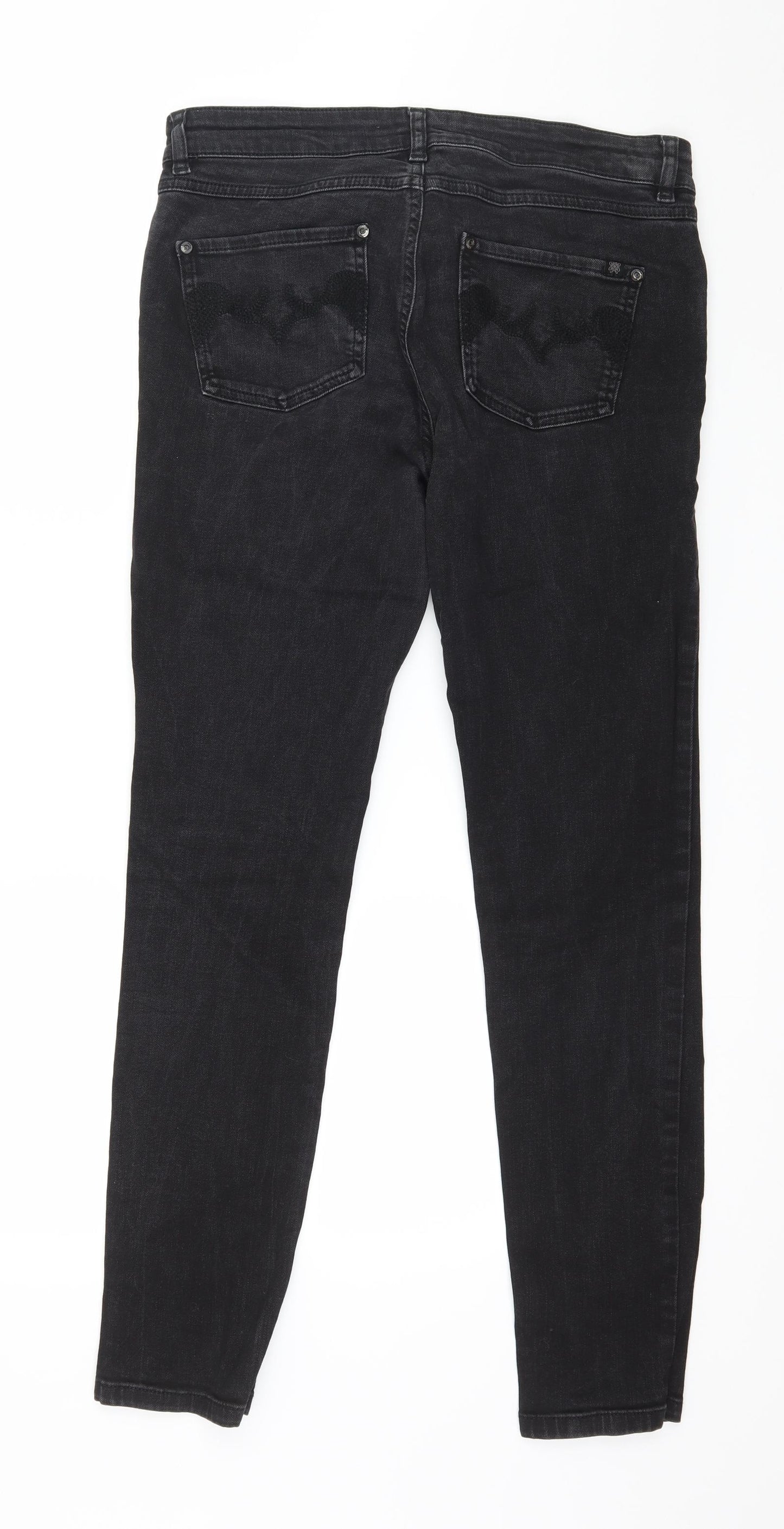 Oasis Womens Black  Denim Skinny Jeans Size 12 L29 in