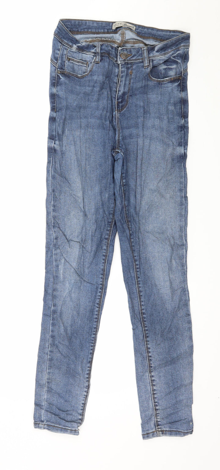 Denim & Co. Womens Blue Denim Skinny Jeans Size 12 L28 in