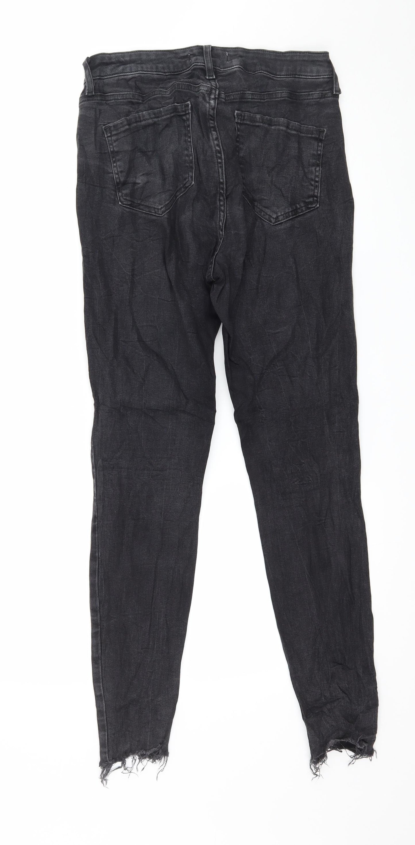 Denim & Co. Womens Grey  Denim Skinny Jeans Size 12 L28 in