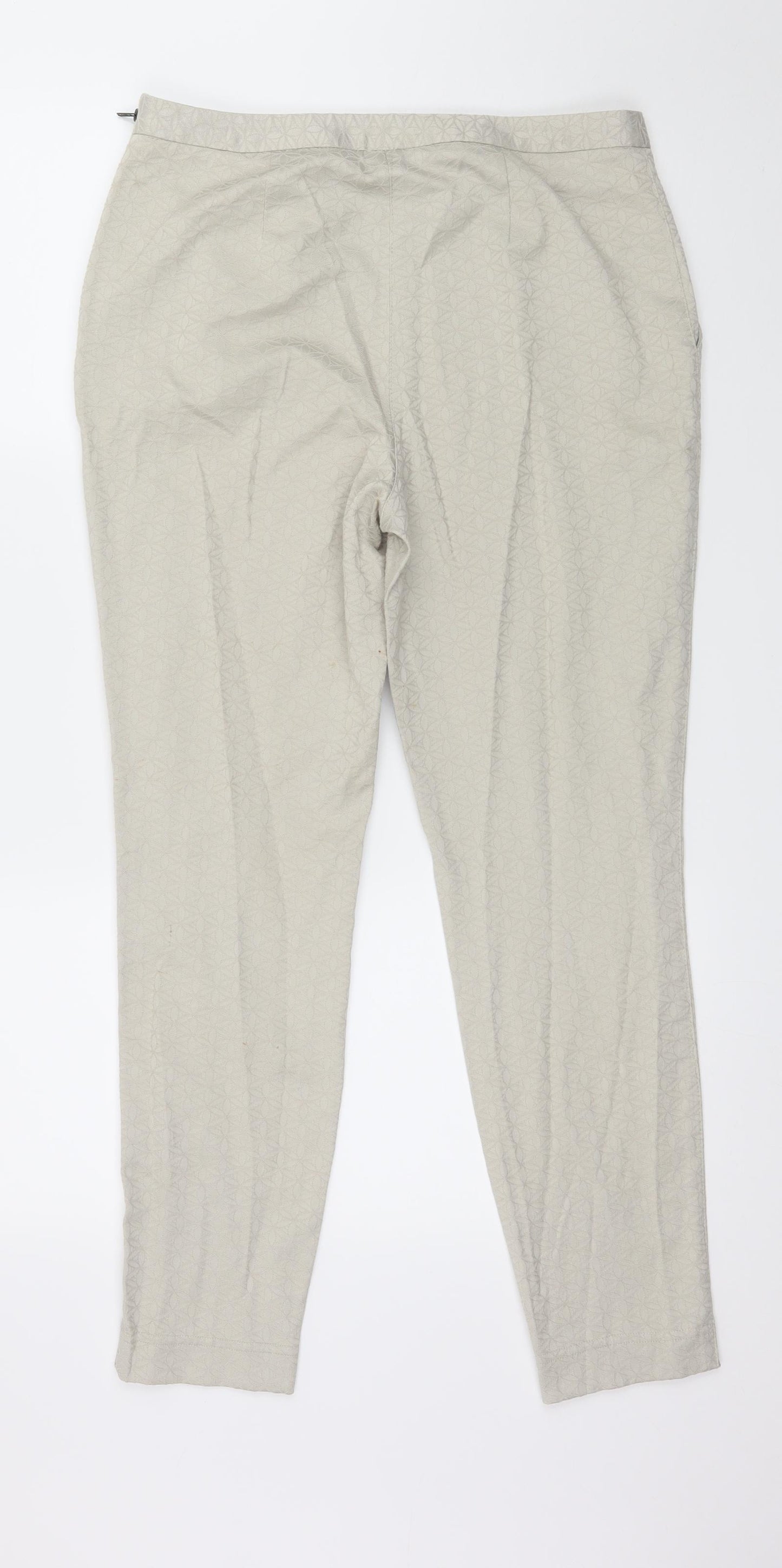 Wallis Womens Ivory Geometric  Trousers  Size 10 L28 in