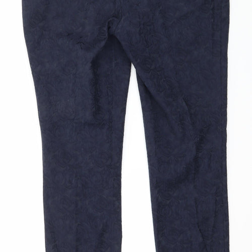 NEXT Womens Blue Floral  Trousers  Size 10 L28 in