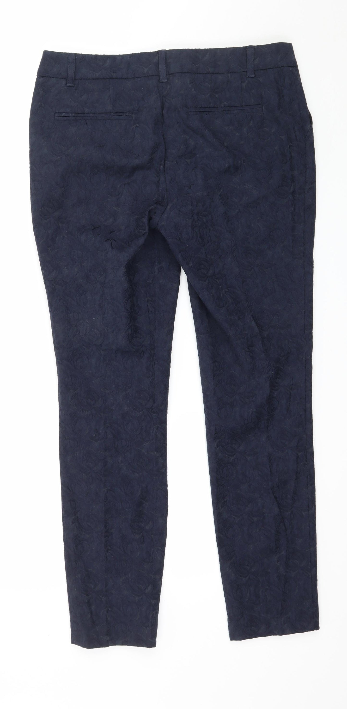 NEXT Womens Blue Floral  Trousers  Size 10 L28 in