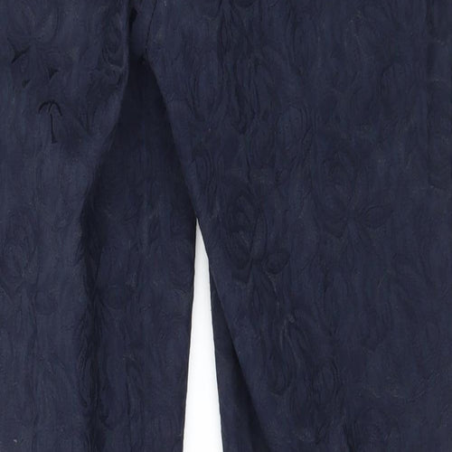 NEXT Womens Blue Floral  Trousers  Size 10 L28 in