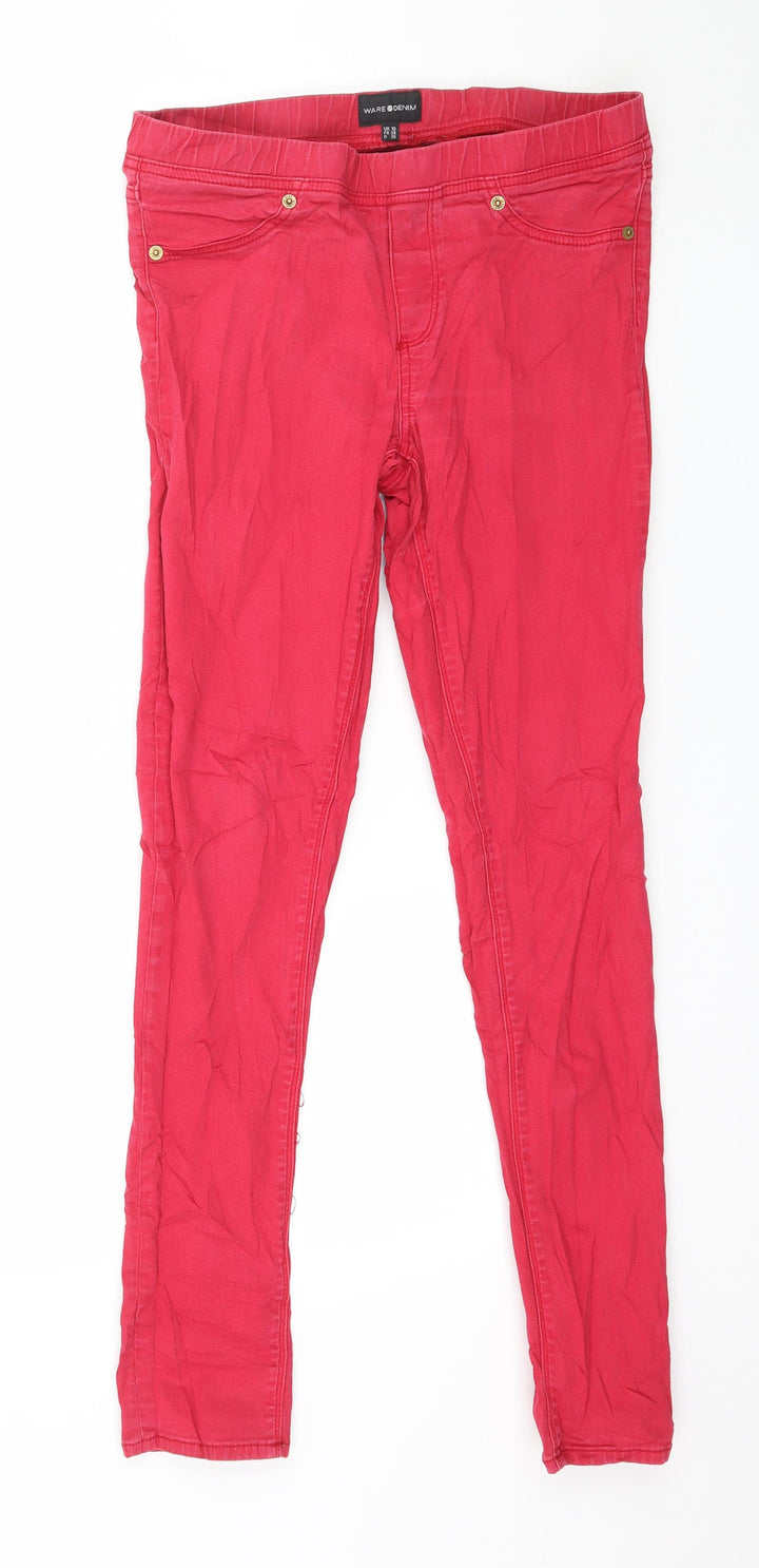 Warehouse Womens Pink Denim Skinny Jeans Size 10 L29 in