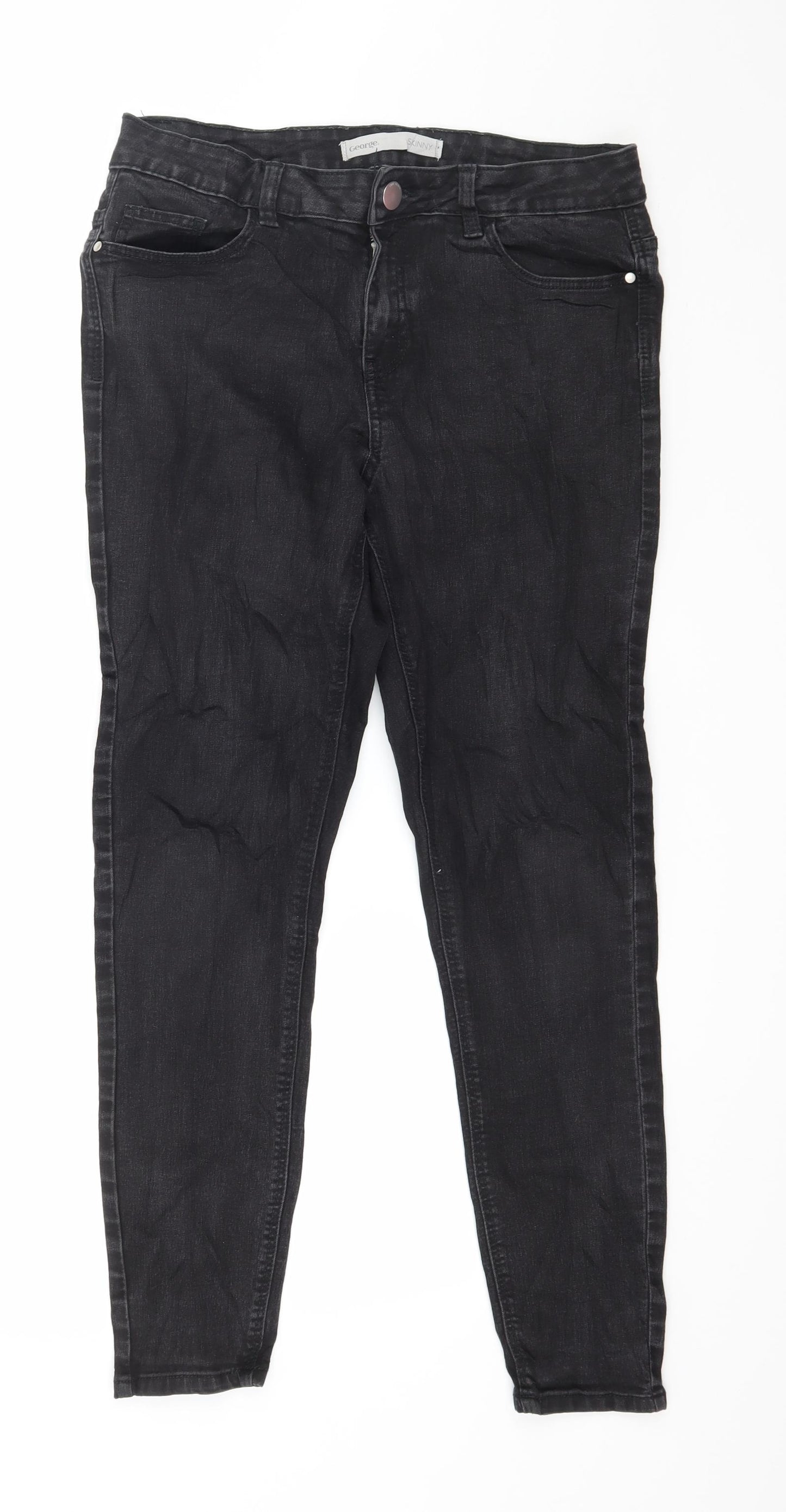 George Womens Grey  Denim Skinny Jeans Size 12 L27 in