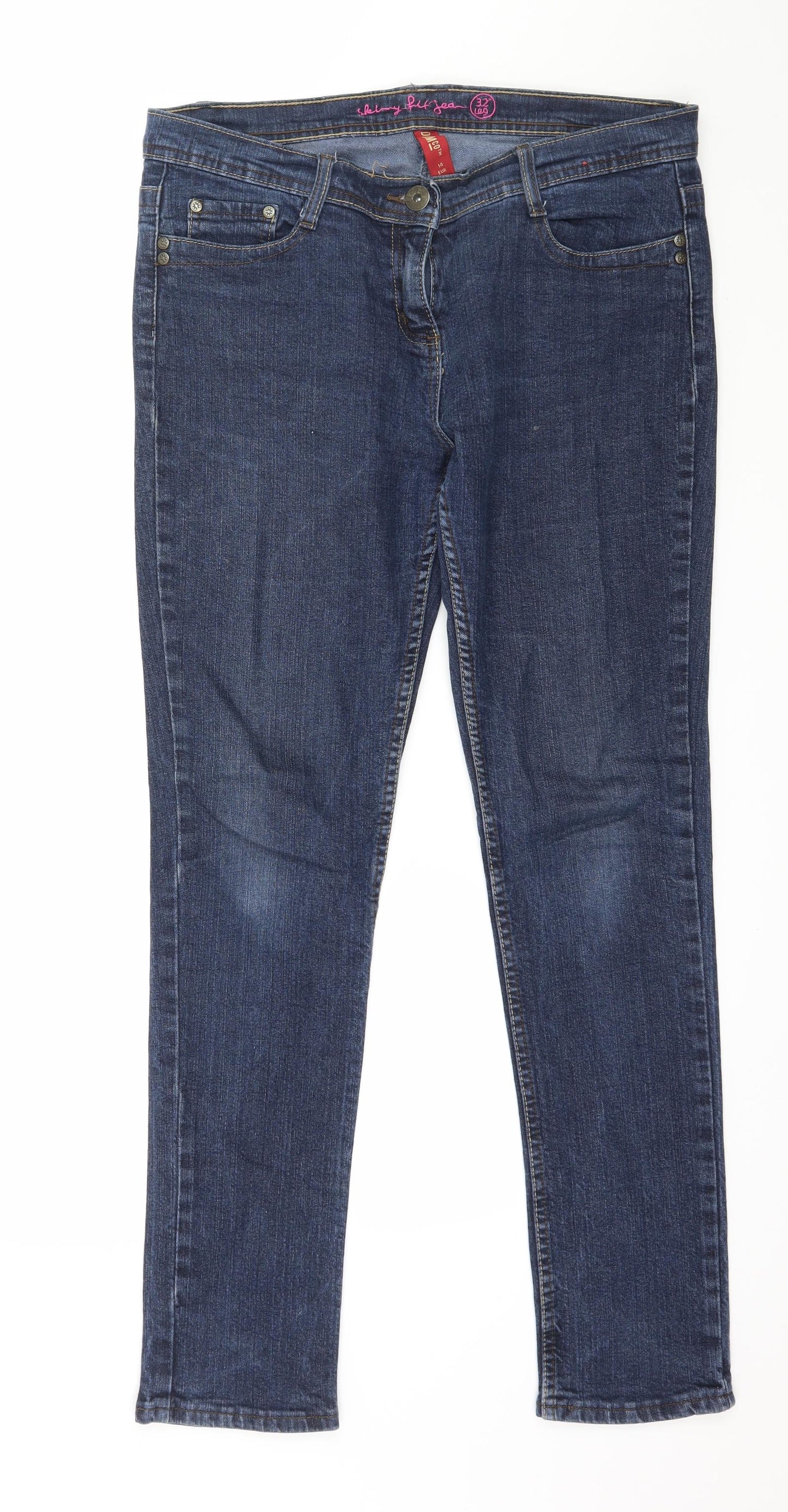 Denim & Co. Womens Blue  Denim Skinny Jeans Size 14 L31 in