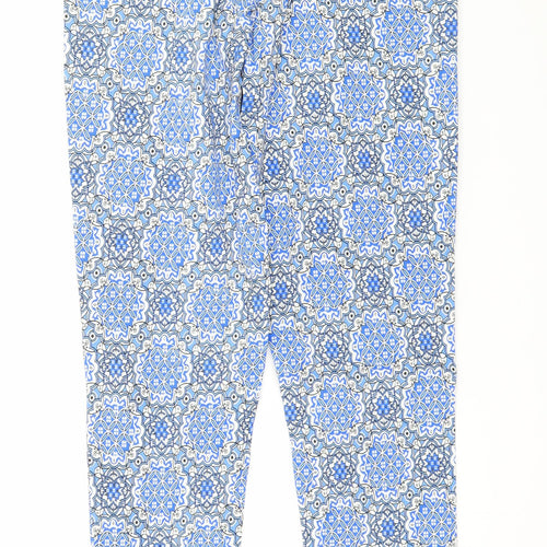 Select Womens Blue Geometric  Trousers  Size 8 L30 in