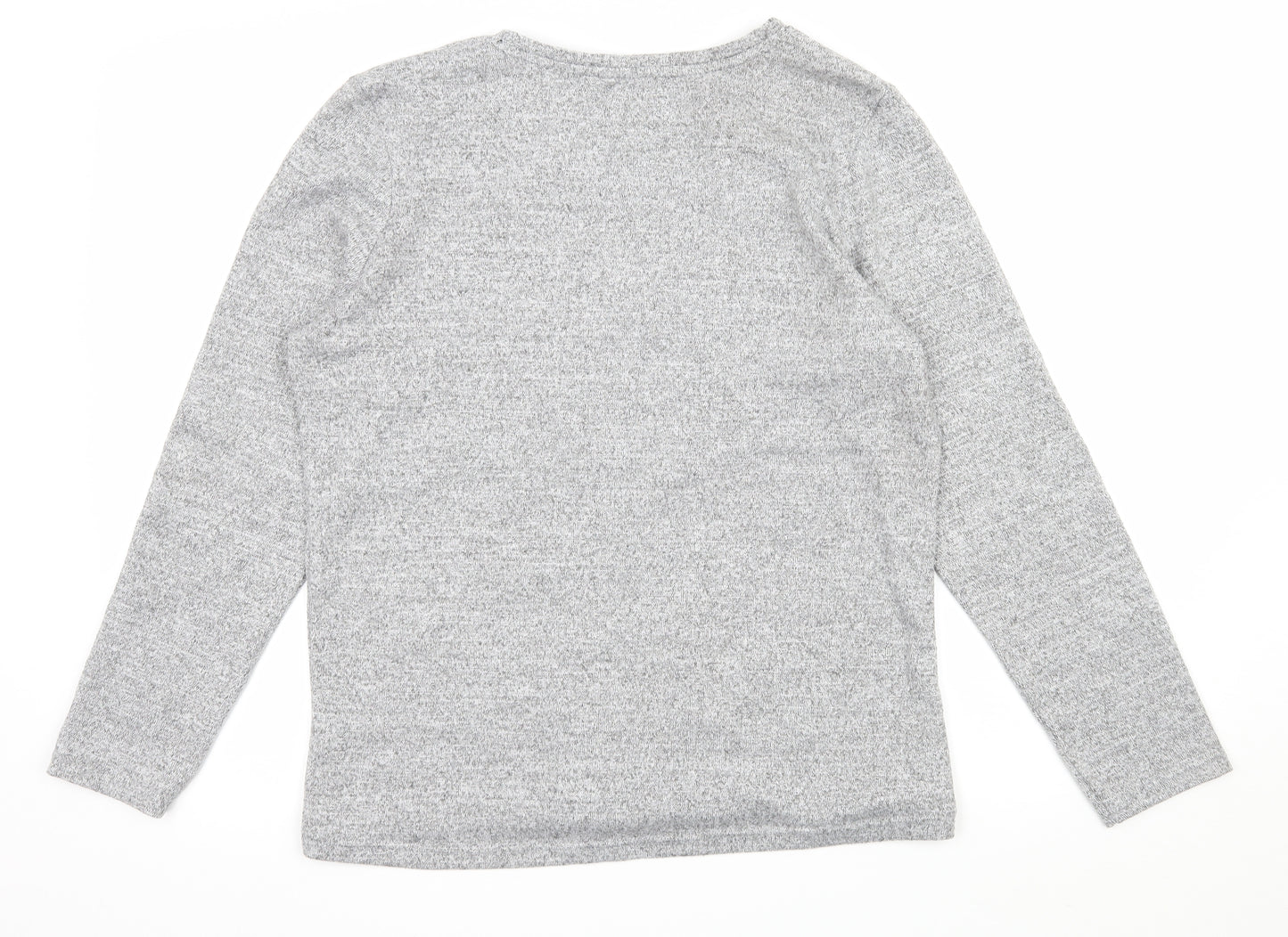 George Womens Grey Geometric Jersey Top Pyjama Top Size 12  - Zebra