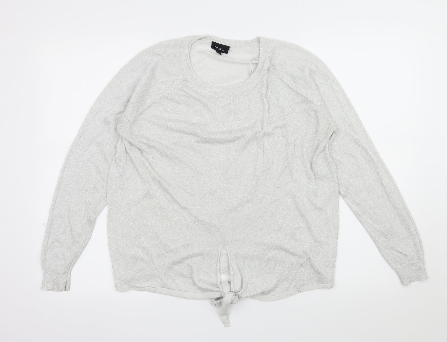 NEXT Womens Silver  Knit Pullover Jumper Size 16