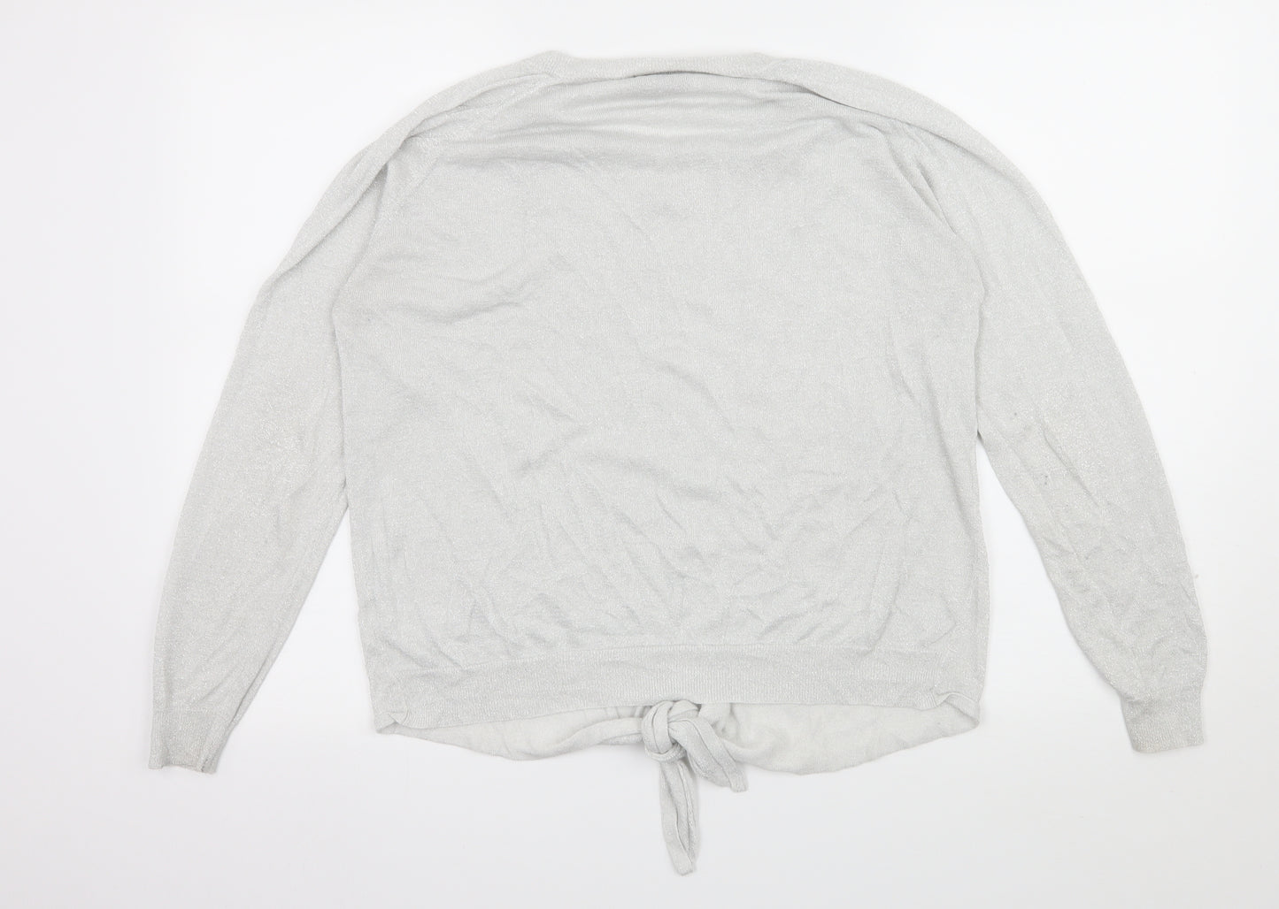 NEXT Womens Silver  Knit Pullover Jumper Size 16