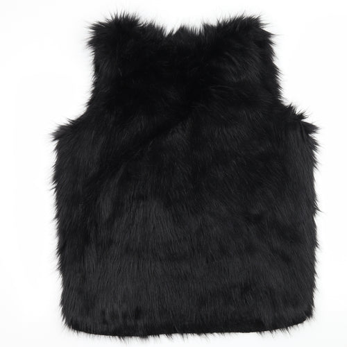 F&F Womens Black   Gilet Jacket Size M  - Faux Fur