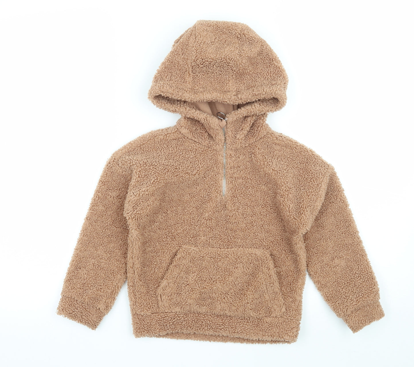 Matalan Girls Brown   Pullover Hoodie Size 4 Years  - Sherpa