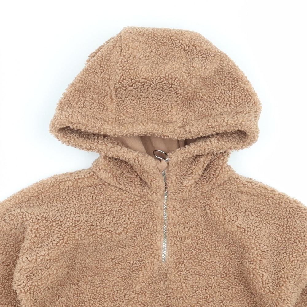 Matalan Girls Brown   Pullover Hoodie Size 4 Years  - Sherpa