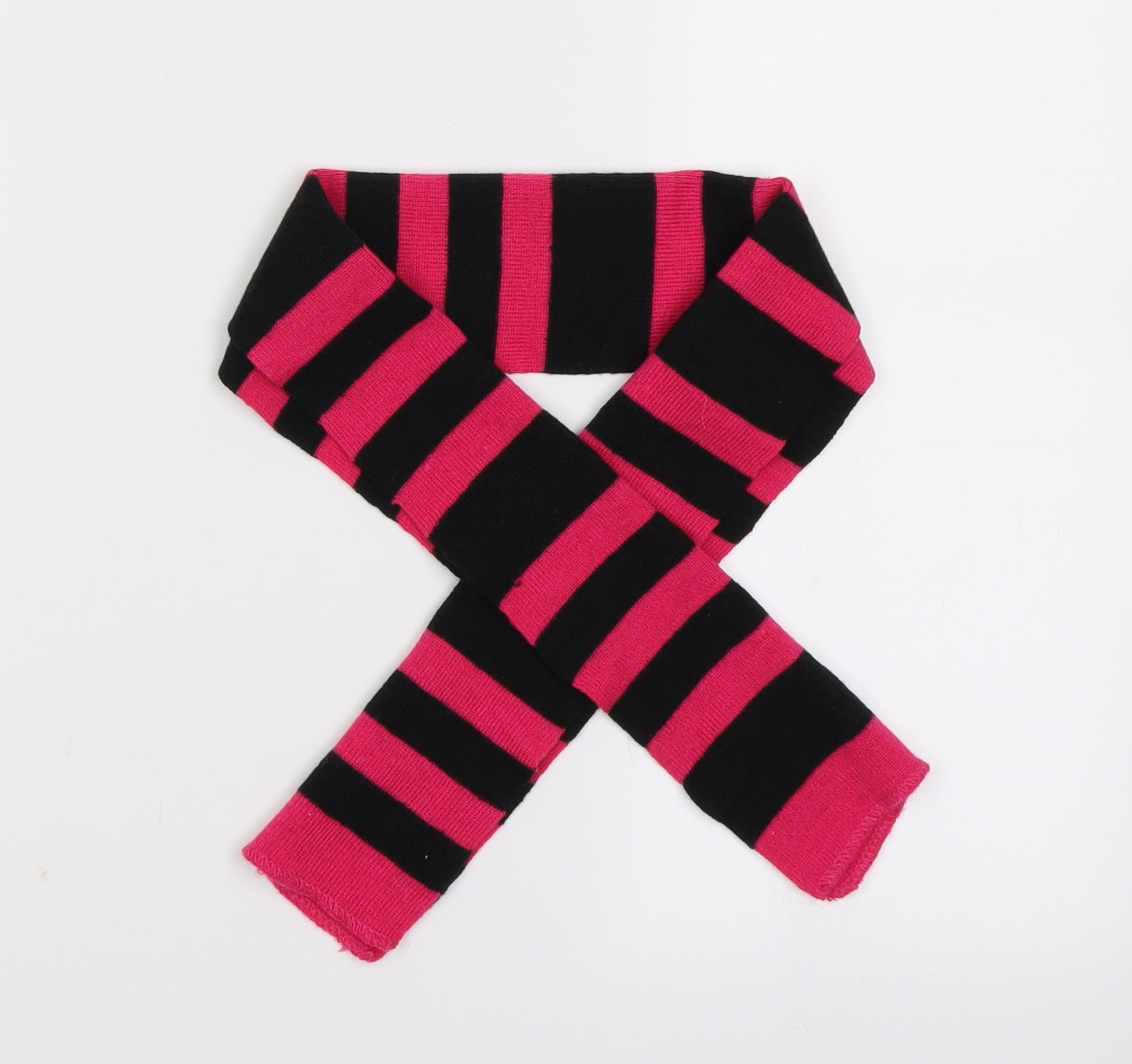Preworn Womens Pink Striped Knit  Scarf