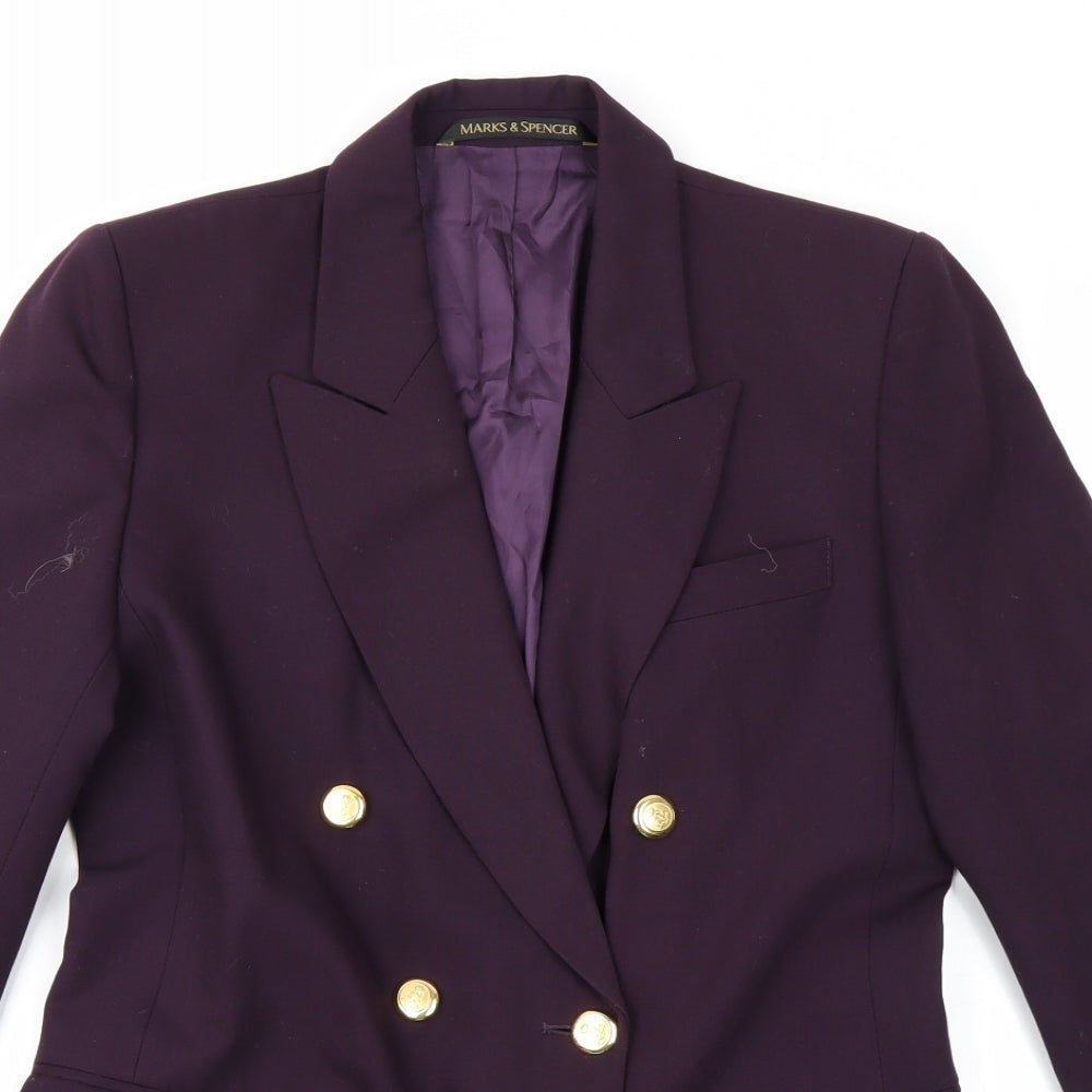 Marks & Spencer Womens Purple   Jacket Blazer Size 10