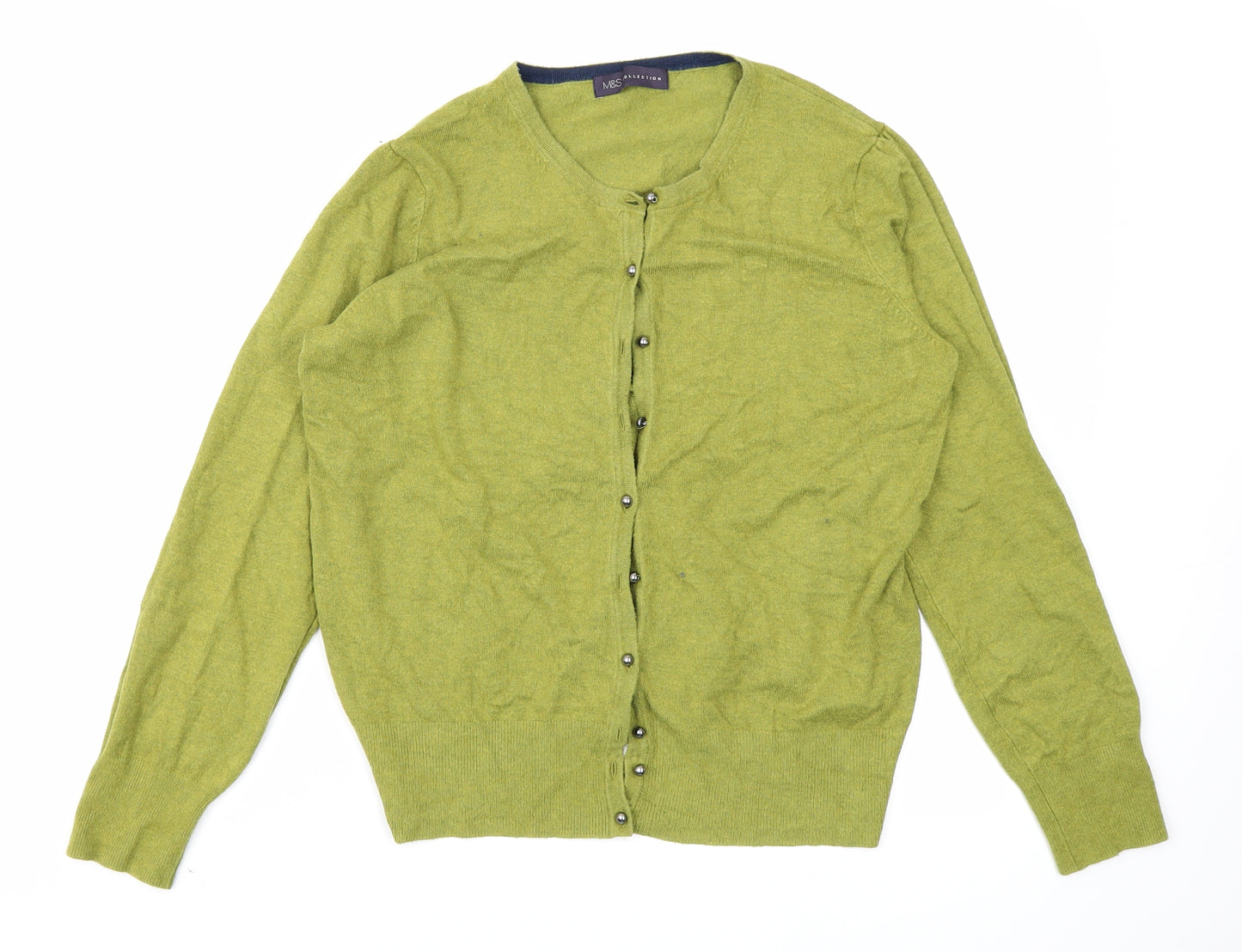 M&S Collection Womens Green   Cardigan Jumper Size 12