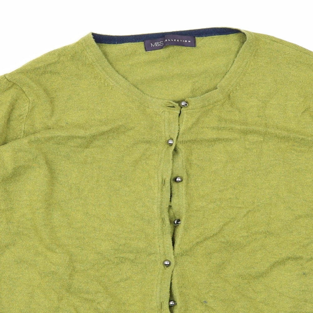 M&S Collection Womens Green   Cardigan Jumper Size 12