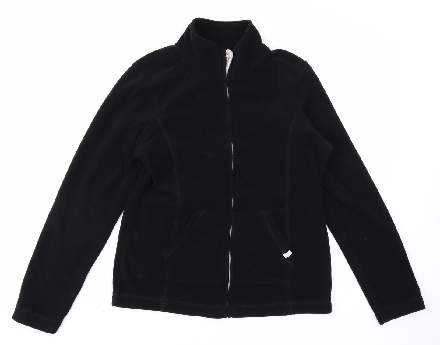 George Womens Black  Fleece Full Zip Sweatshirt Size 10