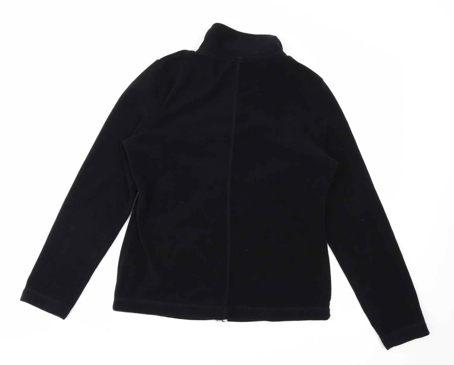 George Womens Black  Fleece Full Zip Sweatshirt Size 10