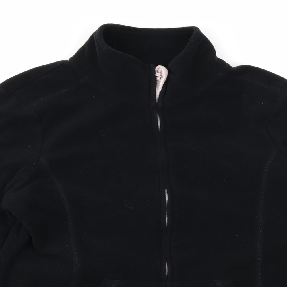 George Womens Black  Fleece Full Zip Sweatshirt Size 10