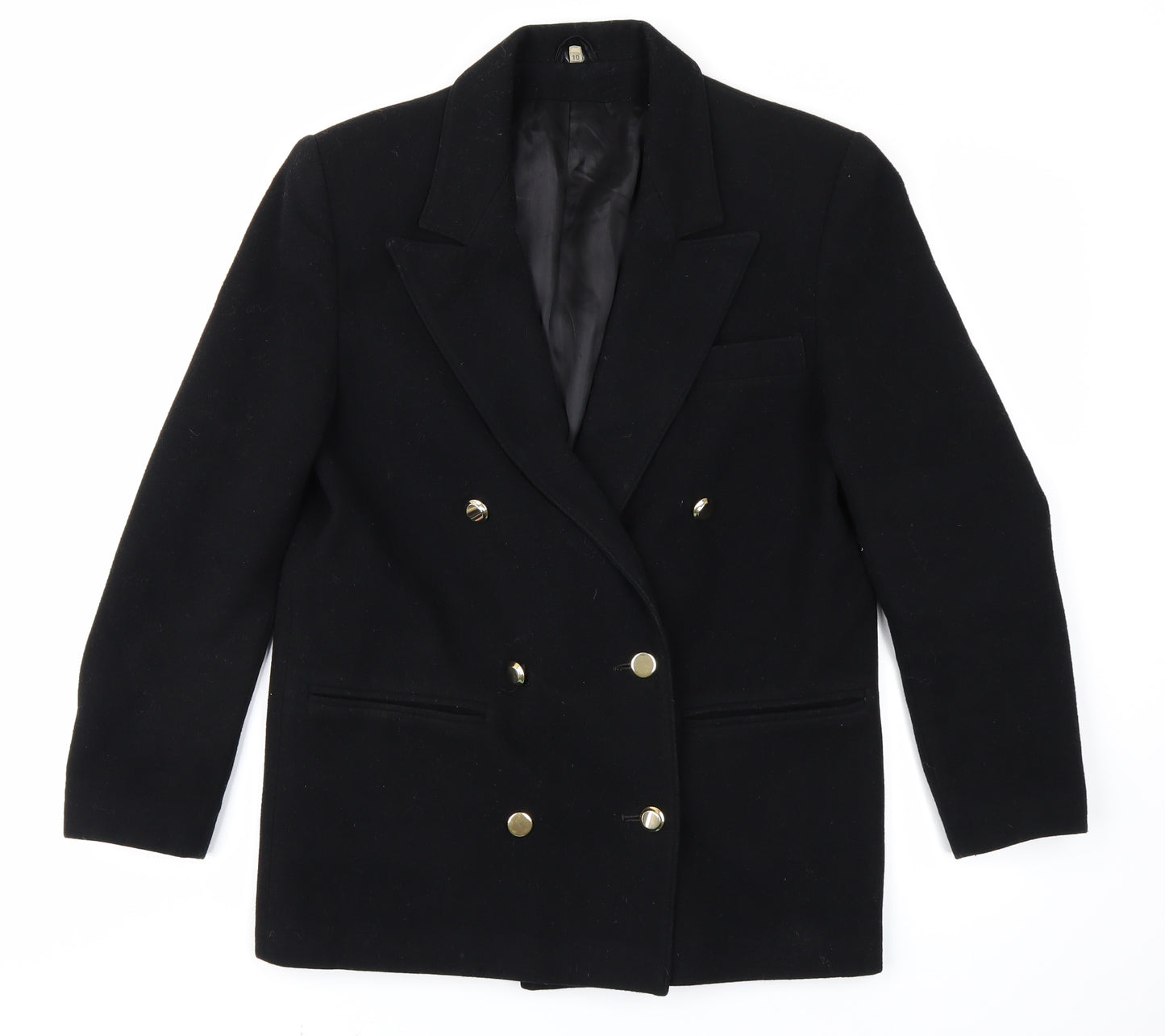 House of Fraser Womens Black   Overcoat Coat Size 10