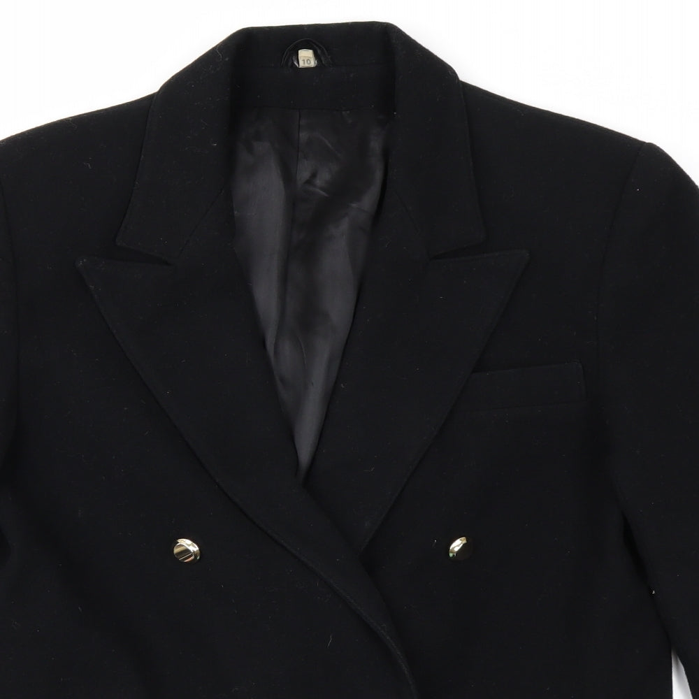 House of Fraser Womens Black   Overcoat Coat Size 10