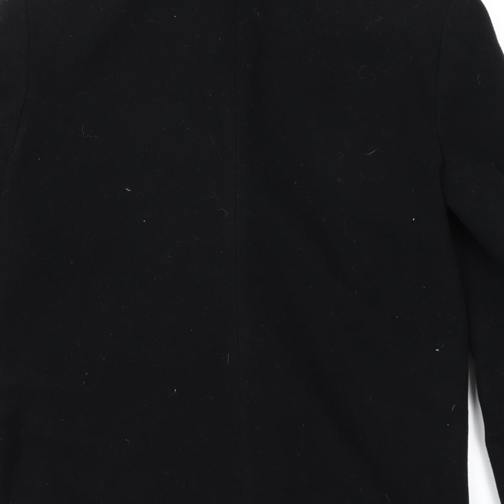 House of Fraser Womens Black   Overcoat Coat Size 10