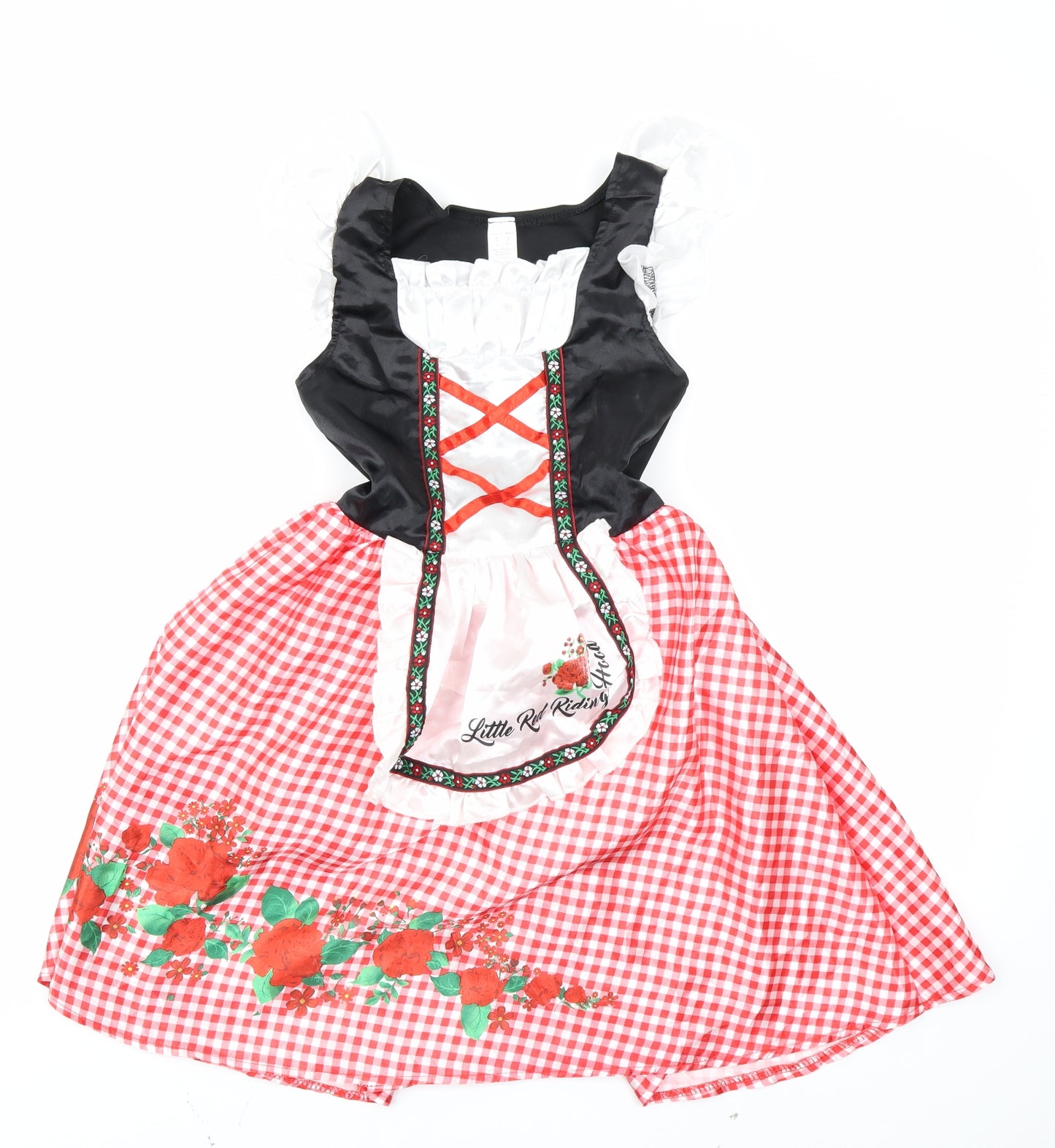 F&F Girls Red Check  Fit & Flare  Size 7-8 Years  - Little Red Riding Hood