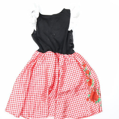 F&F Girls Red Check  Fit & Flare  Size 7-8 Years  - Little Red Riding Hood